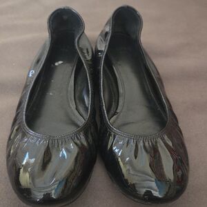 Lanvin Patent Leather Ballet Flats Round Toe Black Size 36 US 6